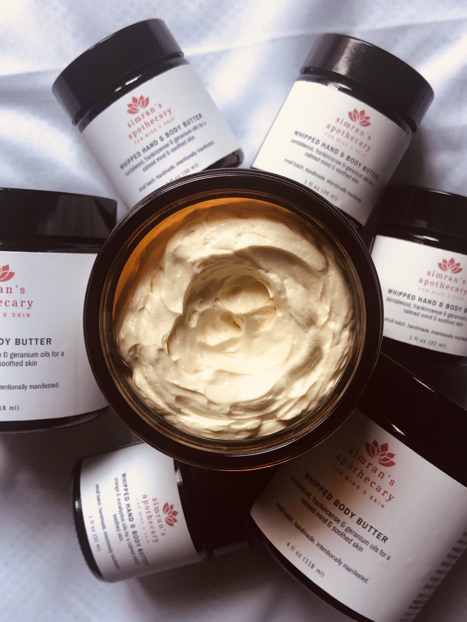 sandalwood, frankincense, geranium whipped hand & body butter